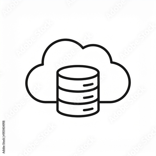 Cloud Storage Icon Vector for Online Data Backup and Digital Technology