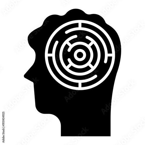 Mind Maze: Mental Health Concept with Labyrinth in Head