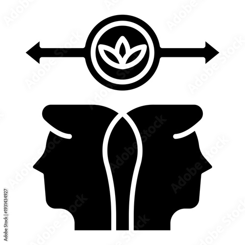 Janus Symbol with Lotus Flower and Arrows