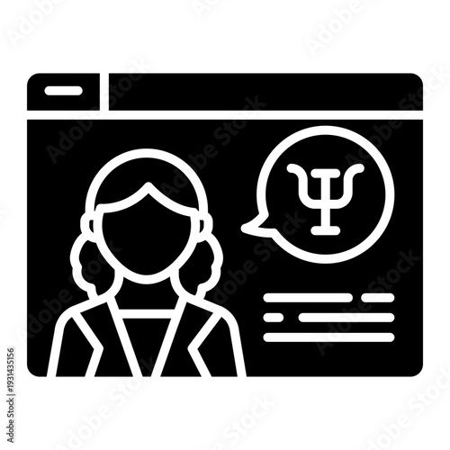 Online Psychologist Consultation on Computer Screen