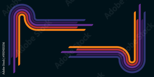 Abstract background of rainbow groovy Wavy Line design in 1970s Hippie Retro style. Vector pattern ready to use for cloth, textile, wrap and other.