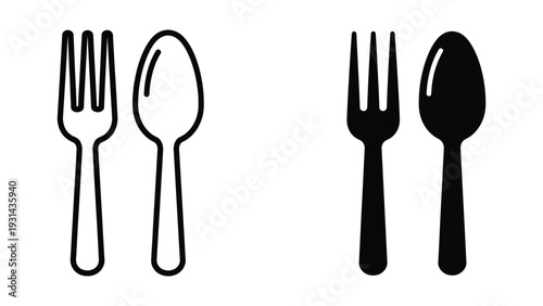 Cutlery Icons Eating Utensils Commercial Graphics