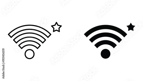 Wifi Signal Star Icon Network Connectivity