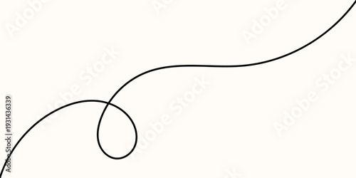 Line cable drawing and squiggle curve long with abstract tangle thin Wavy curvy thread and black pattern vector with loop squiggly spring Wire line doodle and rope squiggle divider with element