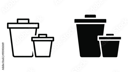 Trash Can Icons Data Deletion Concept
