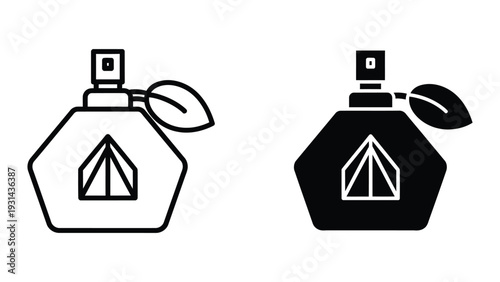 Perfume Bottle Leaf Icon Commercial Use
