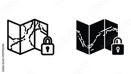 Map Lock Security Concept Commercial