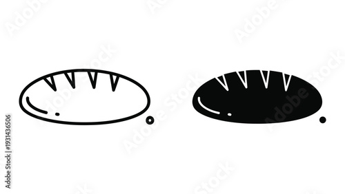 Bread Icon Set Food Graphic Commercial