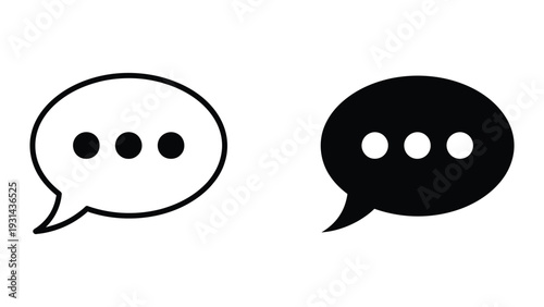 Speech Bubble Chat Icons Communication Symbol