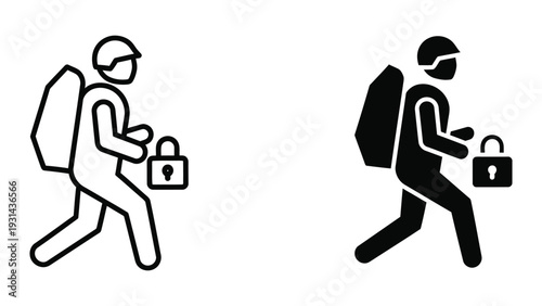 Thief Backpack Lock Security Icon