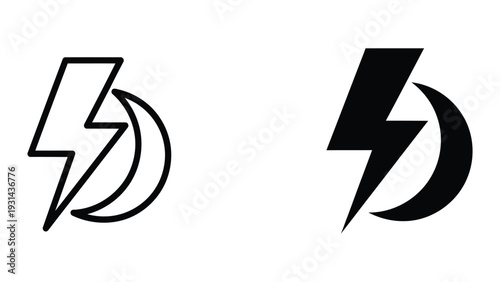 Lightning Moon Icon Business Power