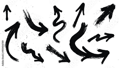 Black hand-drawn arrows pointing in various directions on a textured background