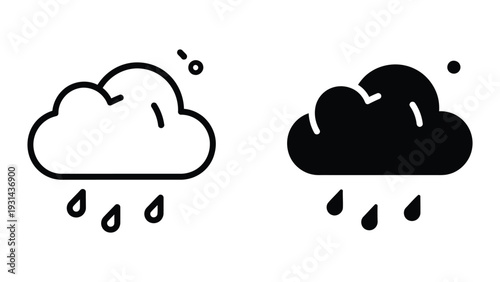 Cloud Rain Drop Weather Icons Commercial