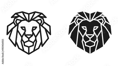 Lion Head Geometric Logo Commercial Symbol