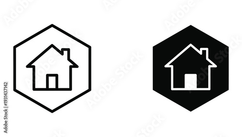 House Icon Security Shield Commercial Vector