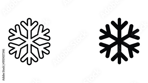 Snowflake Icons Weather Symbol Commercial Use