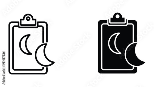 Clipboard Moon Icon Data Analysis