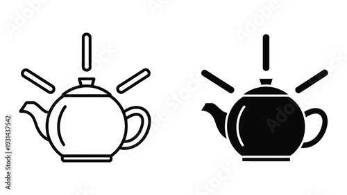 Teapot Icon Hot Beverage Concept