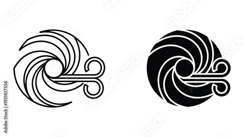 Wind Swirl Emblem Vector Icon Symbol