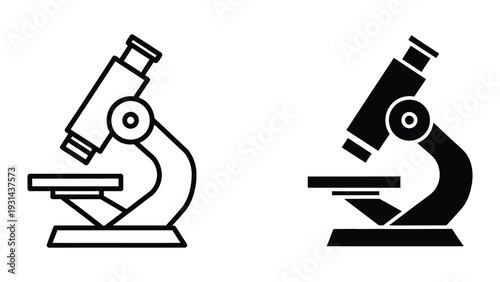 Microscope Science Research Tool Vector Icon