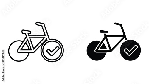 Bicycle Checkmark Symbol Commercial Concept