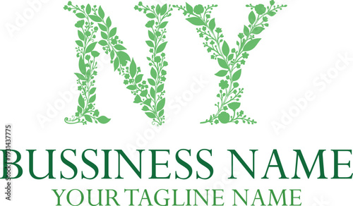 NY initials monogram letter text alphabet logo design.