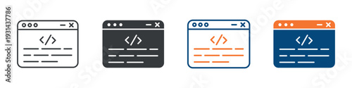 Coding Icon Set Multiple Style Collection
