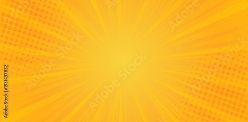 Yellow Comic Speed Lines: Versus Background for Battle and Competition, Manga Style Radial Sunburst Background: Red vs Yellow Split Screen Motion Effect	