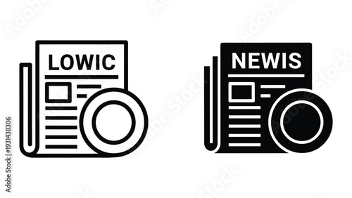 Newspaper News Media Icon Commercial Concept