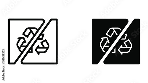 Recycling Symbol Prohibition Sign Commercial