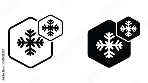 Snowflake Icon Set Freeze Symbol Commercial