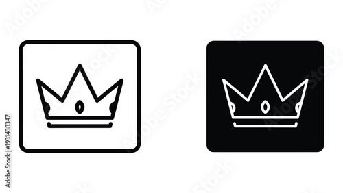 Crown Icon Set Leadership Success Commercial