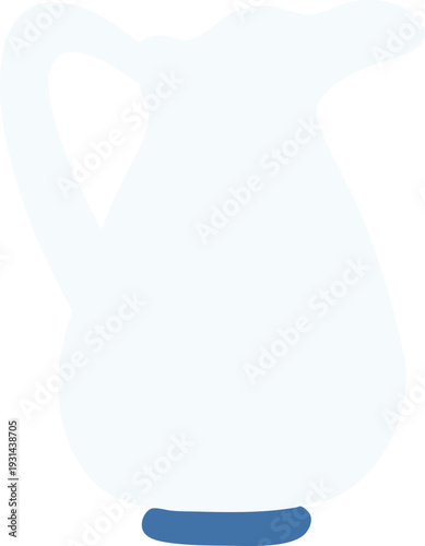 Tilted Modern Ceramic Vase Silhouette Minimal Illustration