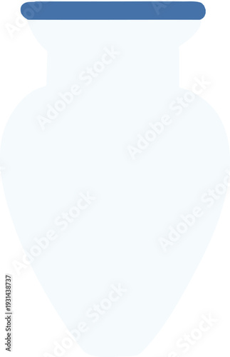 Classic Amphora Ceramic Vase Silhouette Flat Vector