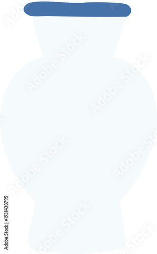 Slim Classic Ceramic Vase Silhouette Minimal Flat Illustration