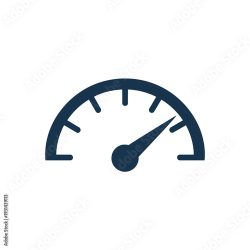 A speedometer icon with a needle pointing to maximum