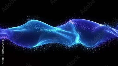 Glowing Energy Wave Particle Motion Background