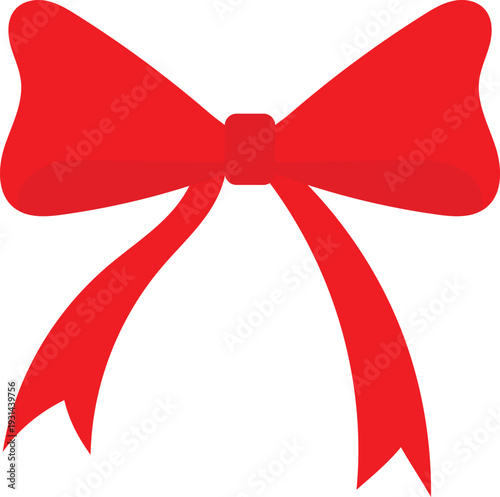 Vector illustration of a big red bow celebrating Christmas


