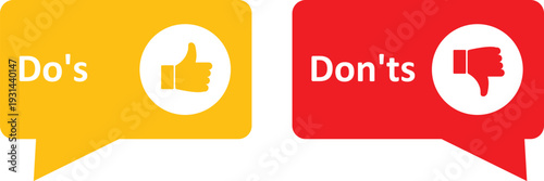 Dos and donts like thumbs up or down. Like or dislike index finger sign. Thumb up and thumb down sign - stock vector

