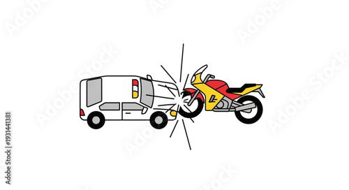 Motorcycle Crash into Delivery Truck.