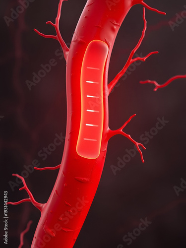 3d Illustration of calcium level in the blood vein