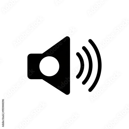 Wallpaper Mural A black and white icon of a speaker emitting sound waves Torontodigital.ca