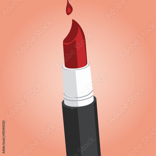 Illustration of lipstick, cosmetics