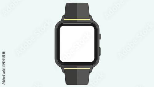 Illustration of a modern smart watch with blank screen