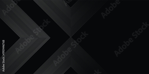 Luxury wedding invitation card background vector. Golden elegant gold wavy lines on dark background. Premium design illustration for wedding and vip cover template, banner, poster.