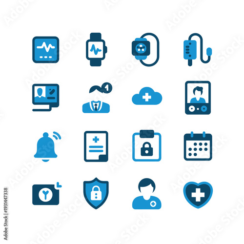 Health Icons: A comprehensive set of modern health and medical icons in a clear and intuitive design, perfectly suited for healthcare applications and digital platforms. 