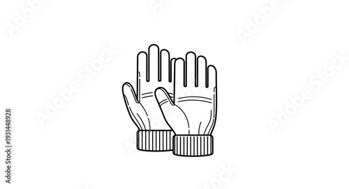 Pair of Winter Gloves Illustration.