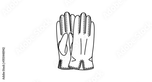 Pair of Work Gloves Illustration.
