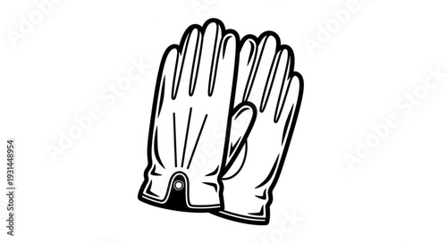 Pair of White Work Gloves.