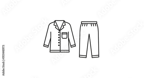 Pajama Set with Shirt and Pants.